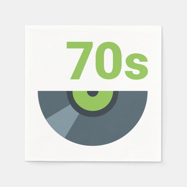 70s 1970's Rock Record Music Napkin (Front)