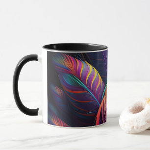 70s 60s Psychedelic Feathers Mug