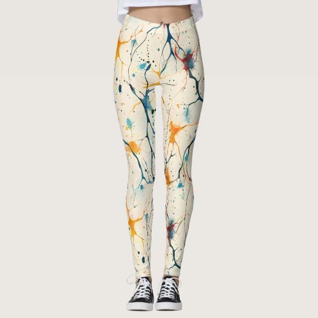 70s 60s Psychedelic Hippy Retro Hip Leggings (Front)