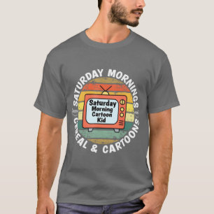 70s 80s 90s Saturday Mornings Cereal boy T-Shirt