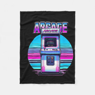 70s 80s 90s Vintage Retro Arcade Video Game Old Sc Fleece Blanket