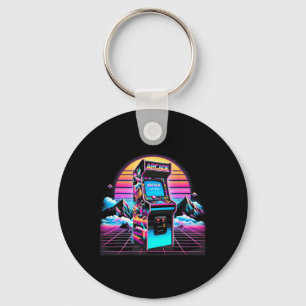 70s 80s 90s Vintage Retro Arcade Video Game Old Sc Keychain