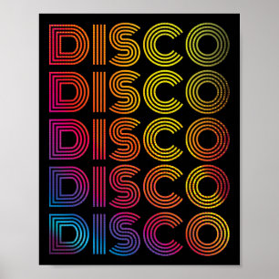 70's 80s Disco Dancing Party Vintage Retro Old Sch Poster