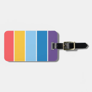 70s 80s Retro Striped Stripes Luggage Tag