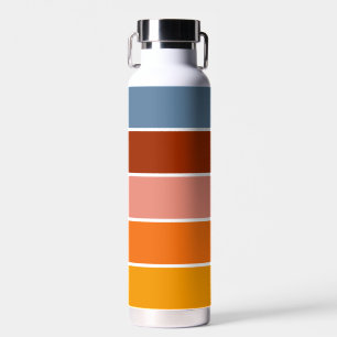 70s 80s Retro Striped Stripes Water Bottle