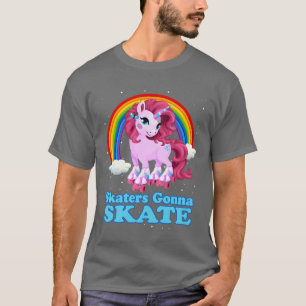 70s 80s Roller Girl Skaters Gonna Skate Unicorn Gi T-Shirt