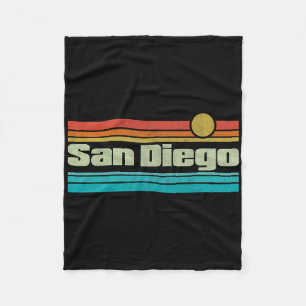 70s 80s Surfing California Ca San Diego Fleece Blanket