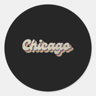 70's 80's Usa City - Vintage Chicago Classic Round Sticker