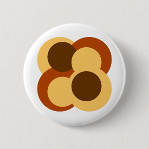 70s Abstract Geometric Circular Shapes 2 Inch Round Button