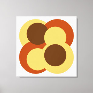 70s Abstract Geometric Circular Shapes Canvas Print
