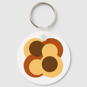 70s Abstract Geometric Circular Shapes Keychain