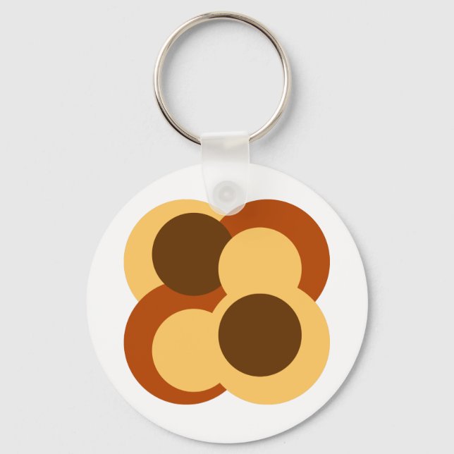 70s Abstract Geometric Circular Shapes Keychain (Front)