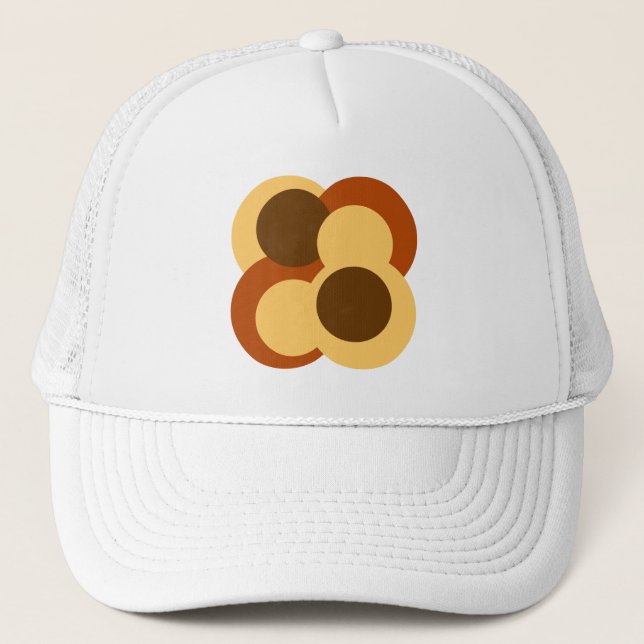 70s Abstract Geometric Circular Shapes Trucker Hat (Front)