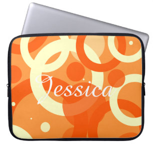 70s Aesthetic Orange Swirl Laptop Sleeve
