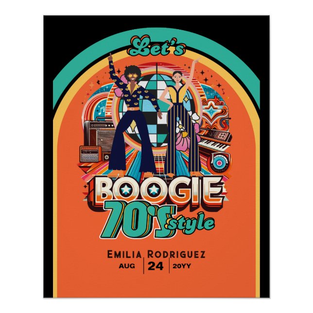 70s Boogie Retro Disco Dancing Sign Welcome (Front)