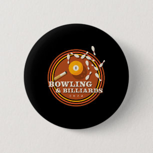 70s Bowling And Billiards 2 Inch Round Button