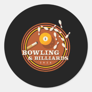 70s Bowling And Billiards Classic Round Sticker
