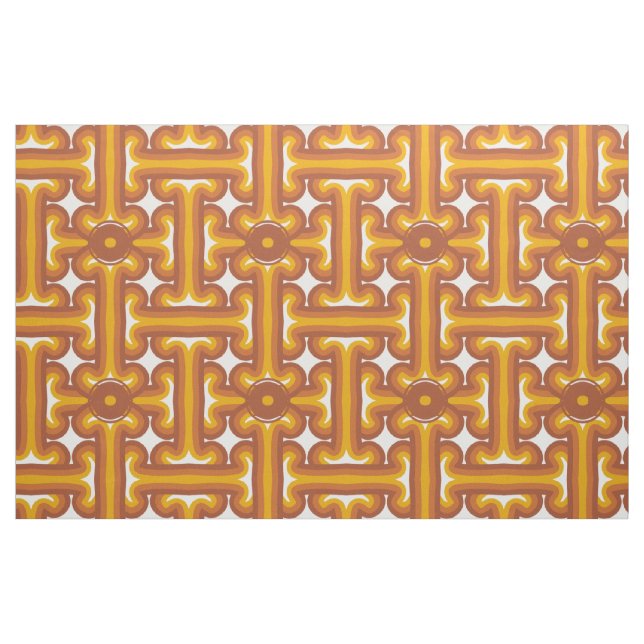 70s brown and orange wicker pattern fabric (Fat Quarter)