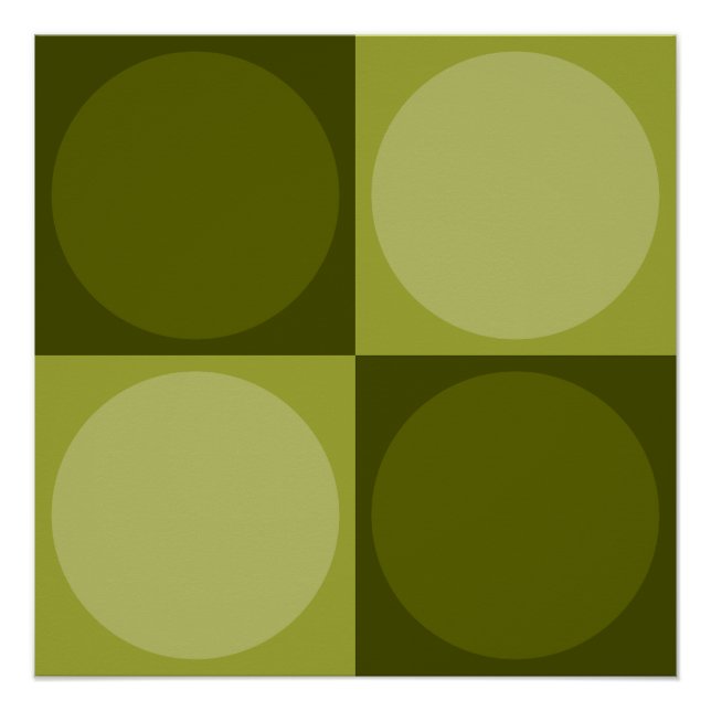 70s Checks and Circles Green Poster (Front)