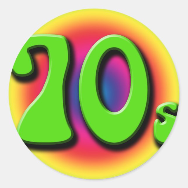 70s classic round sticker (Front)