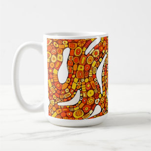 70s Colors Red Orange Yellow Abstract Design Coffee Mug