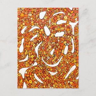 70s Colors Red Orange Yellow Abstract Design Postcard