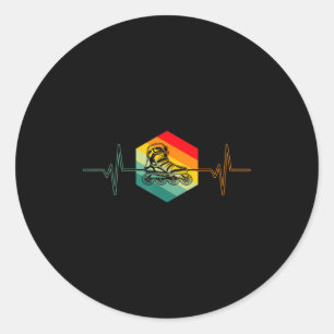 70's Cool Vintage Retro Roller Skates Skating Hear Classic Round Sticker