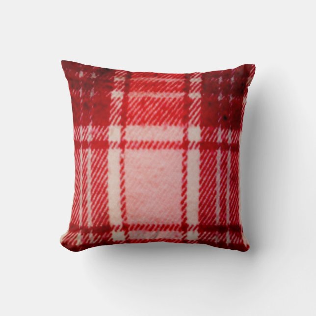 70's Coral Red Throw Pillow (Front)