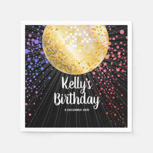 70s, disco ball, Cocktail Paper Napkins