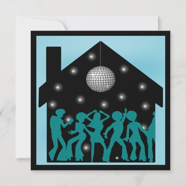 70s Disco Theme House Party Invitation (Front)