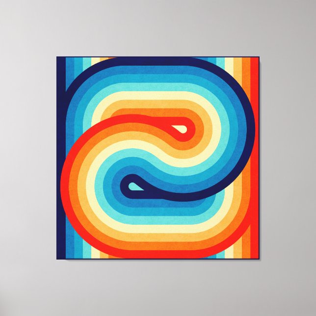 70s Double Wave Canvas Print (Front)