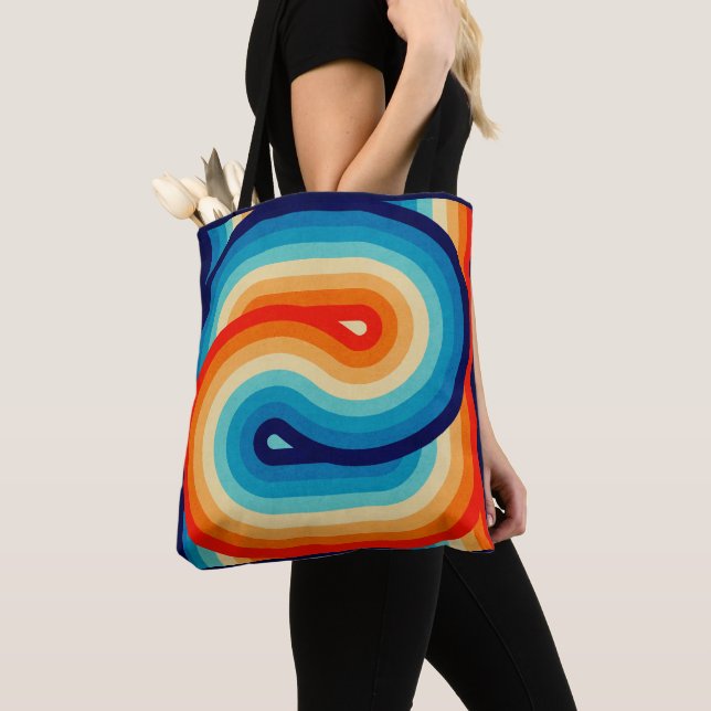 70s Double Wave Tote Bag (Close Up)