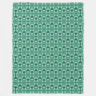 70s floral vibe  - green and blue fleece blanket