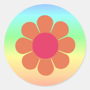 70's Flower Power Classic Round Sticker