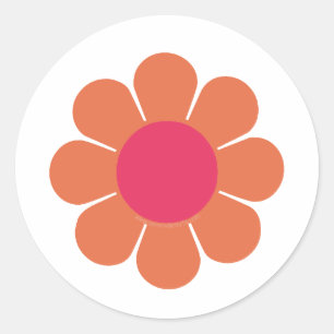 70's Flower Power Classic Round Sticker