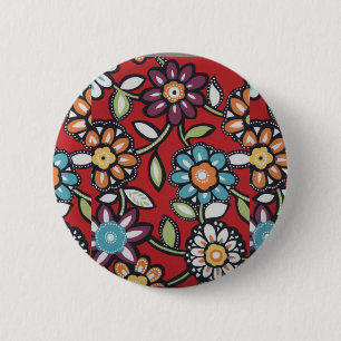 70's flower power hippie button