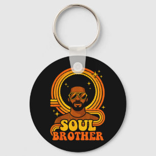 70s Funk Afro Soul Retro Vintage Soul Brother Keychain