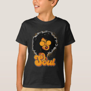 70s Funk Afro Women Soul Retro Vintage Style Black T-Shirt