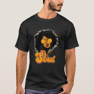 70s Funk Afro Women Soul Retro Vintage Style Black T-Shirt