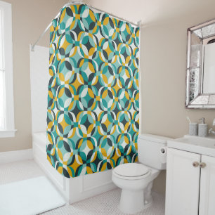 70s geometric circle shapes colourful blue retro