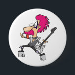 70s Glam Rock Star Pink Mohawk Punk Musician 3 Inch Round Button<br><div class="desc">Pin some personality onto your jacket, bag, or hat with this fun rock star button featuring a goofy punk performer. The high-quality badge showcases a vibrant character with a pink mohawk, star makeup, and silver platform boots, capturing the essence of a 70s glam legend. This small but bold accessory is...</div>