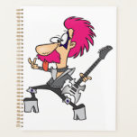 70s Glam Rock Star Pink Mohawk Punk Musician Planner<br><div class="desc">Organize your world tour or daily tasks with this fun rock star spiral planner featuring a whimsical punk musician on the cover. The design showcases a character with a bright pink mohawk and star face paint, providing a rebellious and energetic backdrop for your notes, schedules, and goals. Perfect for students,...</div>