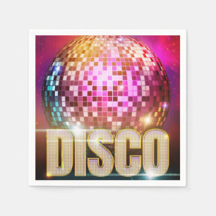 70's Glitzy Disco Ball Retro Disco Dance Party Napkin