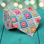 70s Granny Square Crochet Necktie<br><div class="desc">This unique necktie features a vibrant 70s-inspired design, crafted with intricate granny square crochet. It's a bold and stylish statement piece, perfect for adding a touch of retro charm and handmade artistry to any outfit. The warm, inviting colors and textured pattern make it a conversation starter, suitable for both casual...</div>