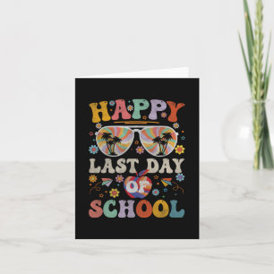 70s Happy Last Day Of School Groovy Teacher Boys G Card