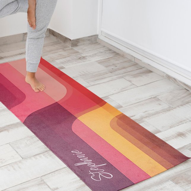 70s Inspired Abstract Stripes Yoga Mat (Creator Uploaded)