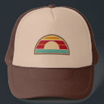 70s Inspired Beach Sunset Hat<br><div class="desc">A hat featuring a semi circle shaped 70s inspired illustration of a beach sunset.  Look for matching items at Jill's Paperie.</div>