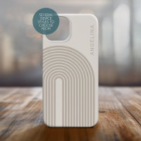 70s Inspired Line Art - Neutral Rainbow Arch