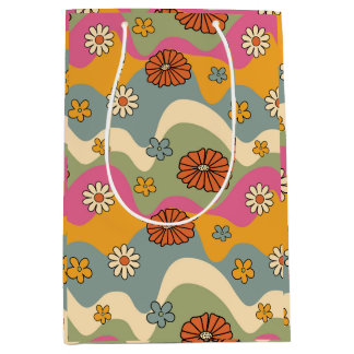 70's Inspired Retro Floral Gift Bag
