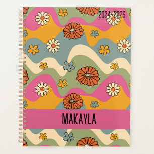70's Inspired Retro Floral Monthly Planner 
